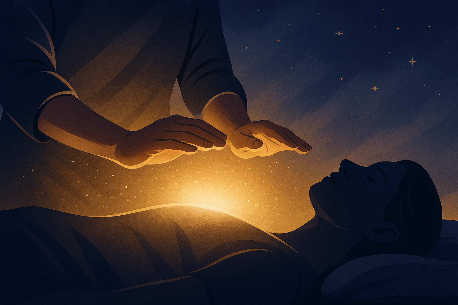 Gentle scene of inner peace after a Reiki session